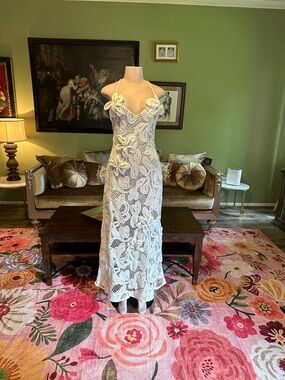 Elliatt Cream and White Lace Dress